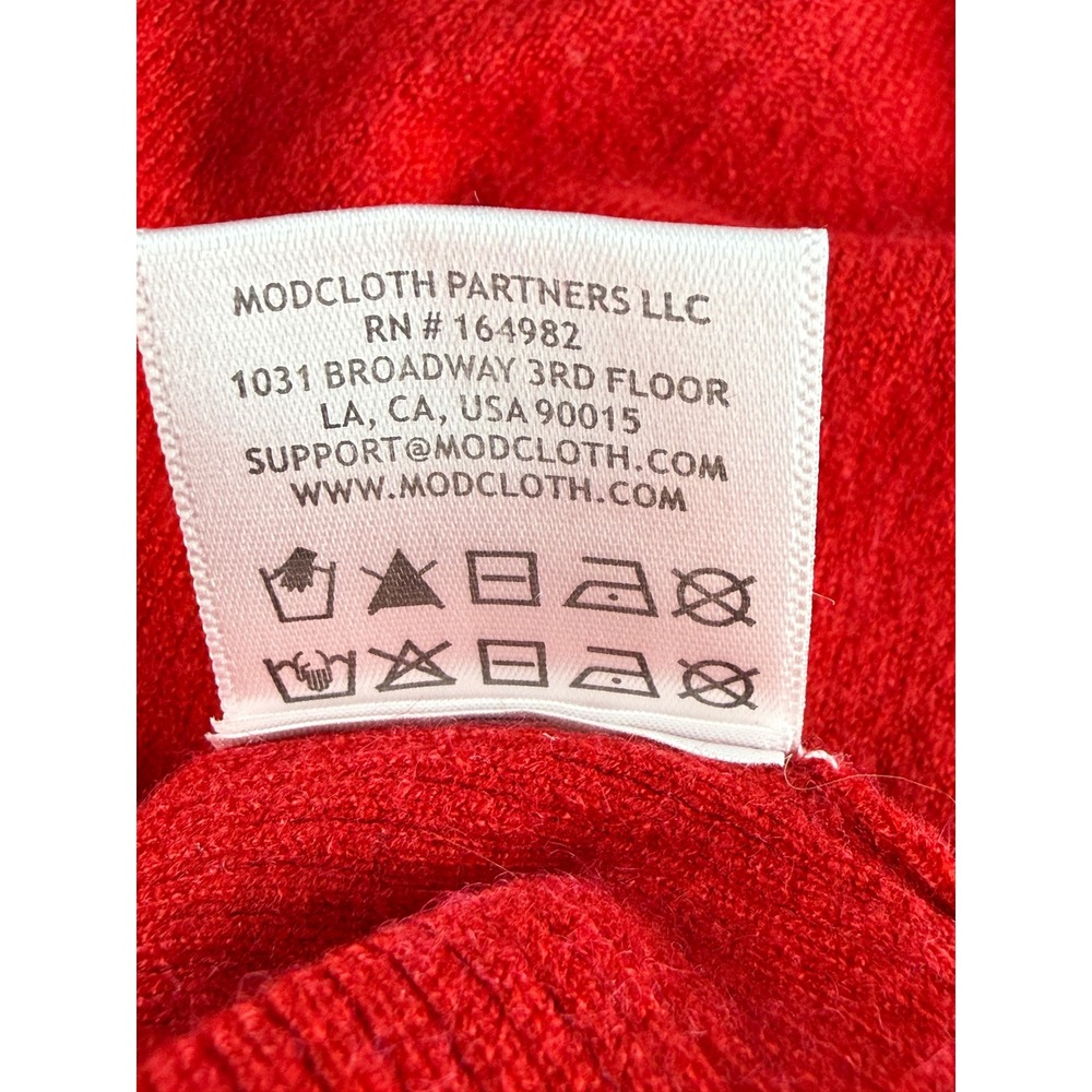 ModCloth Red White Trim Tie Neck Short Sleeve Knit Top Plus Size 3X MRS0552 - Picture 6 of 9